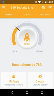 360 Security Lite Speed Boost android App screenshot 1